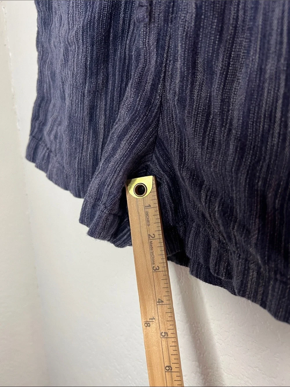 Time and tru linen blend Women’s Navy Blue Striped Drawstring Casual Shorts Xs